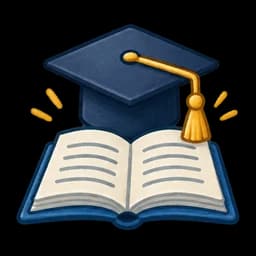 Graduation cap and study book for TestDaF preparation